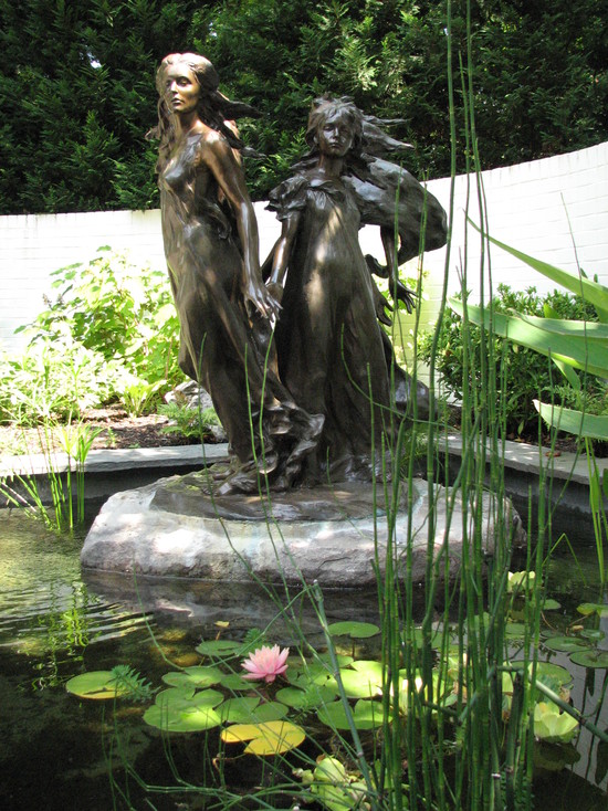 Frederick Hart's "Daughters of Odessa" bronze in a private garden, USA