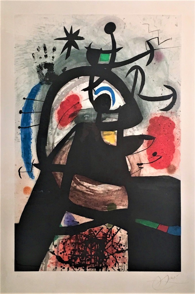 Joan Miro etching "Le Permissionaire"