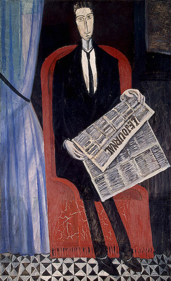 Portrait Of A Man With A Newspaper Painting