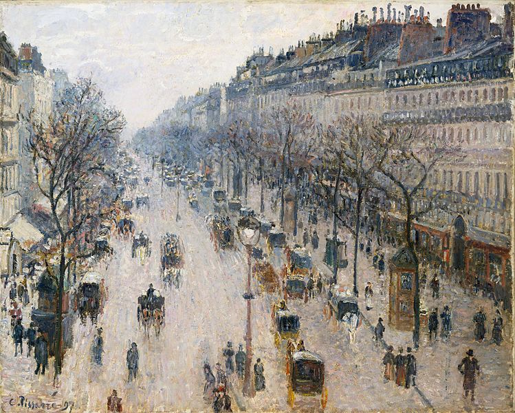 The Boulevard Montmartre Pissaro Painting