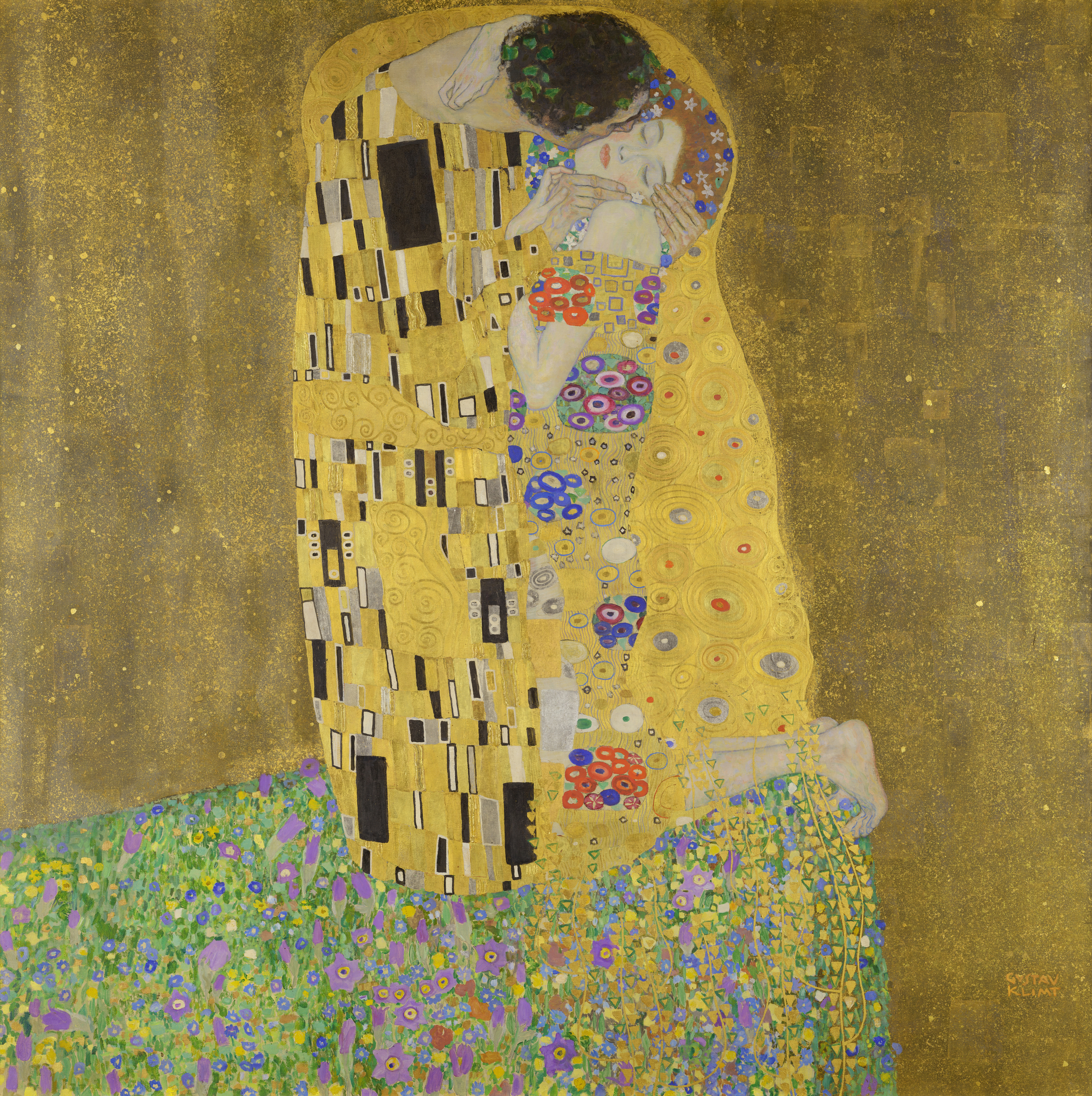 The Kiss Gustav Klimt Painting