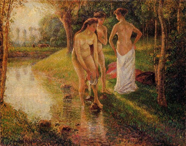 Bathers Camille Pissarro Painting 