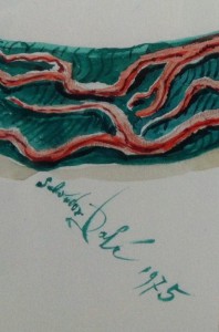 Salvador Dali "Soft Watch" painting (1975) signature