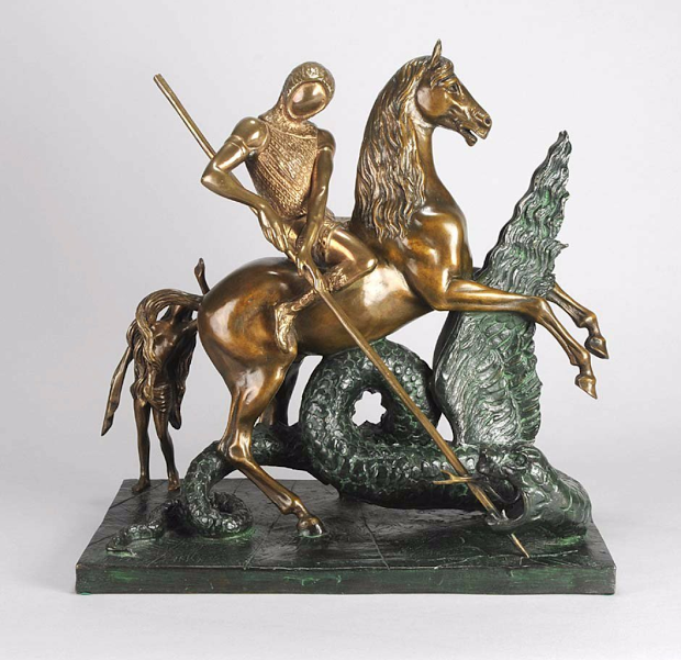 Salvador DALI bronze sculpture Saint George and the Dragon