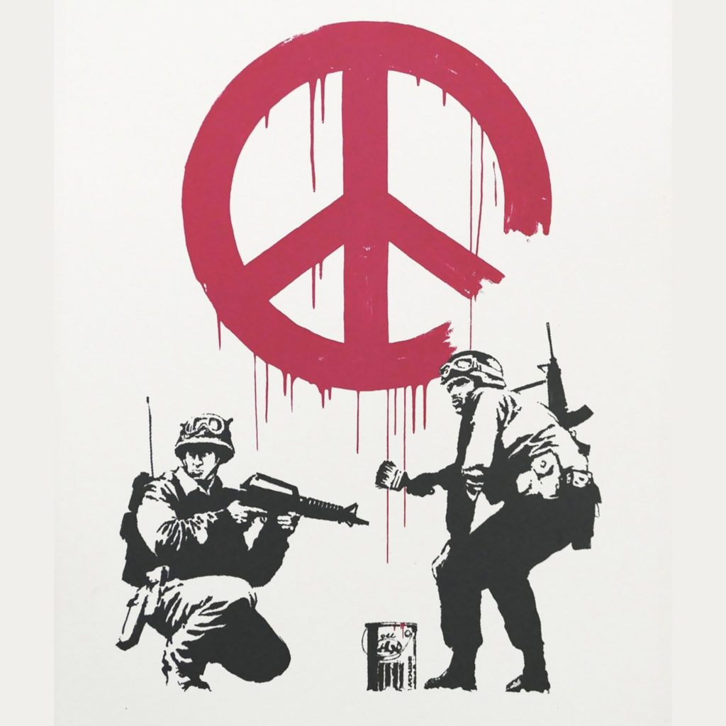 Banksy CND Soldiers Printwork for sale from Robin Rile Fine Art