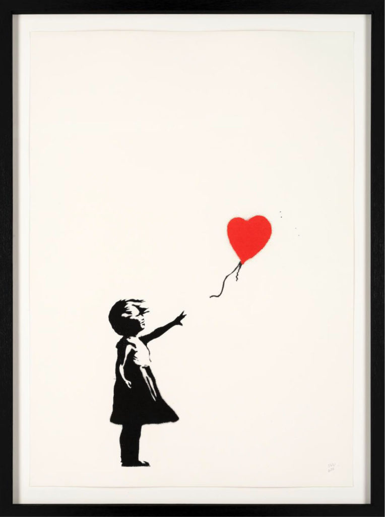 Banksy's "Girl with Balloon" (GWB- signed, with Pest Control COA) now available from RRFA.