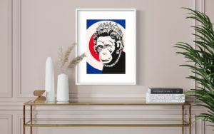 Banksy's "Monkey Queen" (unsigned, with Pest Control COA) now available from RRFA.