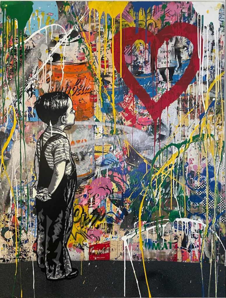 Mr Brainwash's "With All My Love" original mixed media painting available from RRFA.