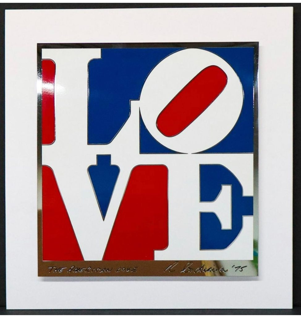 Robert Indiana The American LOVE enamel on aluminum wall painting for sale from RRFA