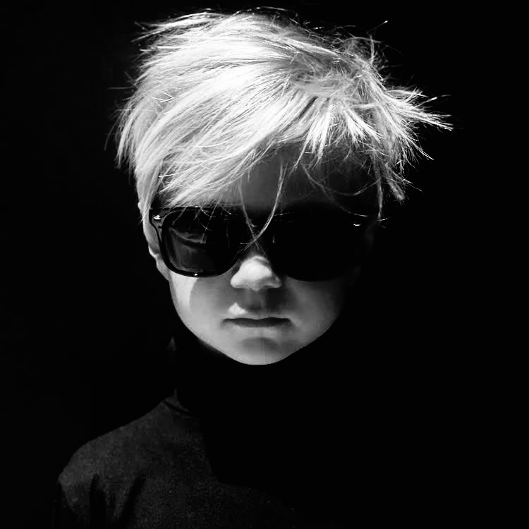 Andy Warhol cosplay with a cute 8 year old.