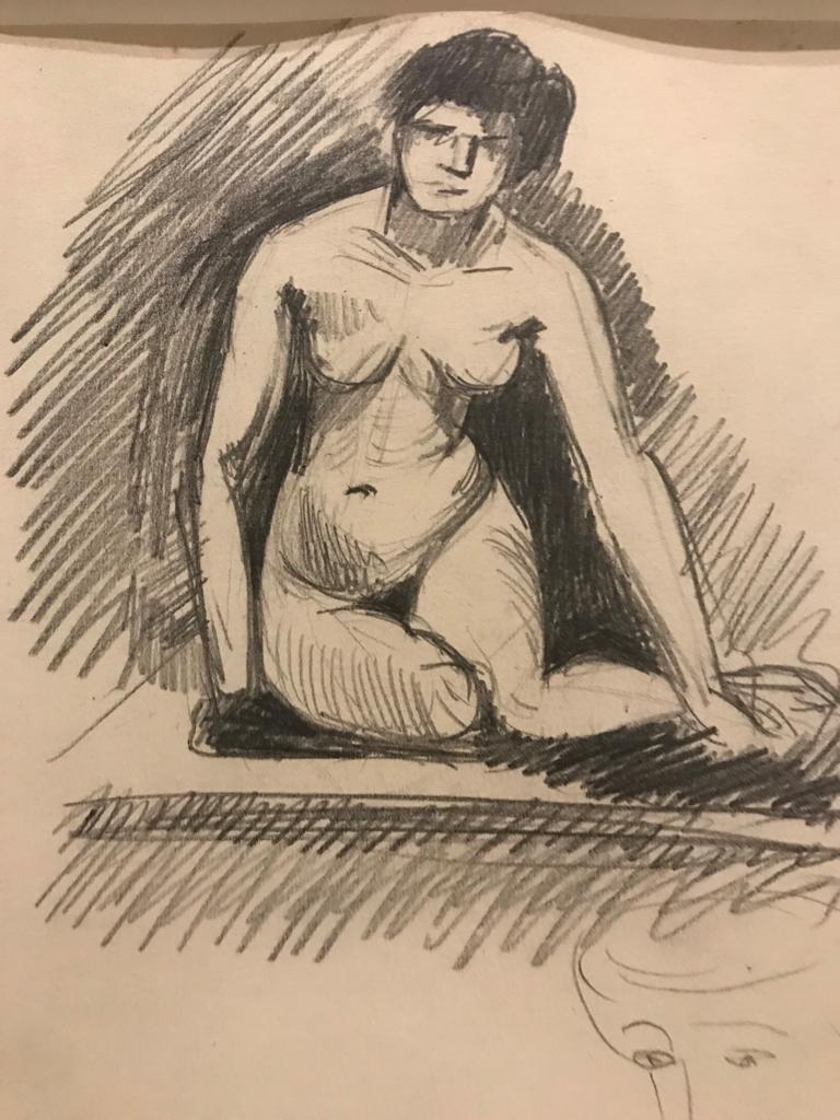 Henri MATISSE drawing of Femme nue assise (1901)