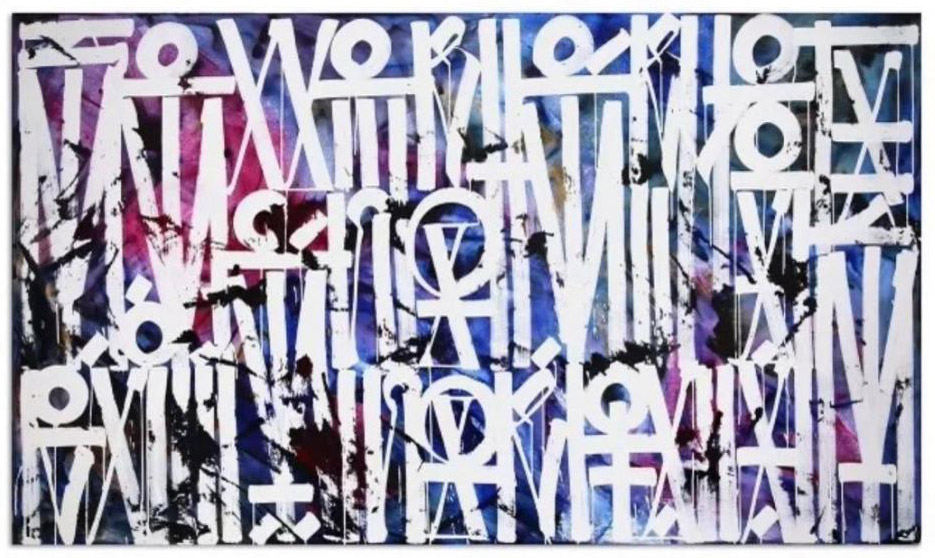 RETNA "See You In A State of Bliss" (from the Rainbow series- 2017) original painting, available from RRFA.