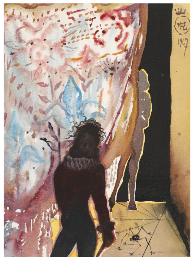 Salvador Dali "Hamlet kills Polonius" original painting from 1967. Available from RRFA