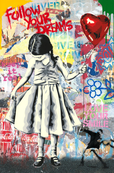 Mr BRAINWASH- mixed media painting Beautiful Girl P114532 now available from RRFA.