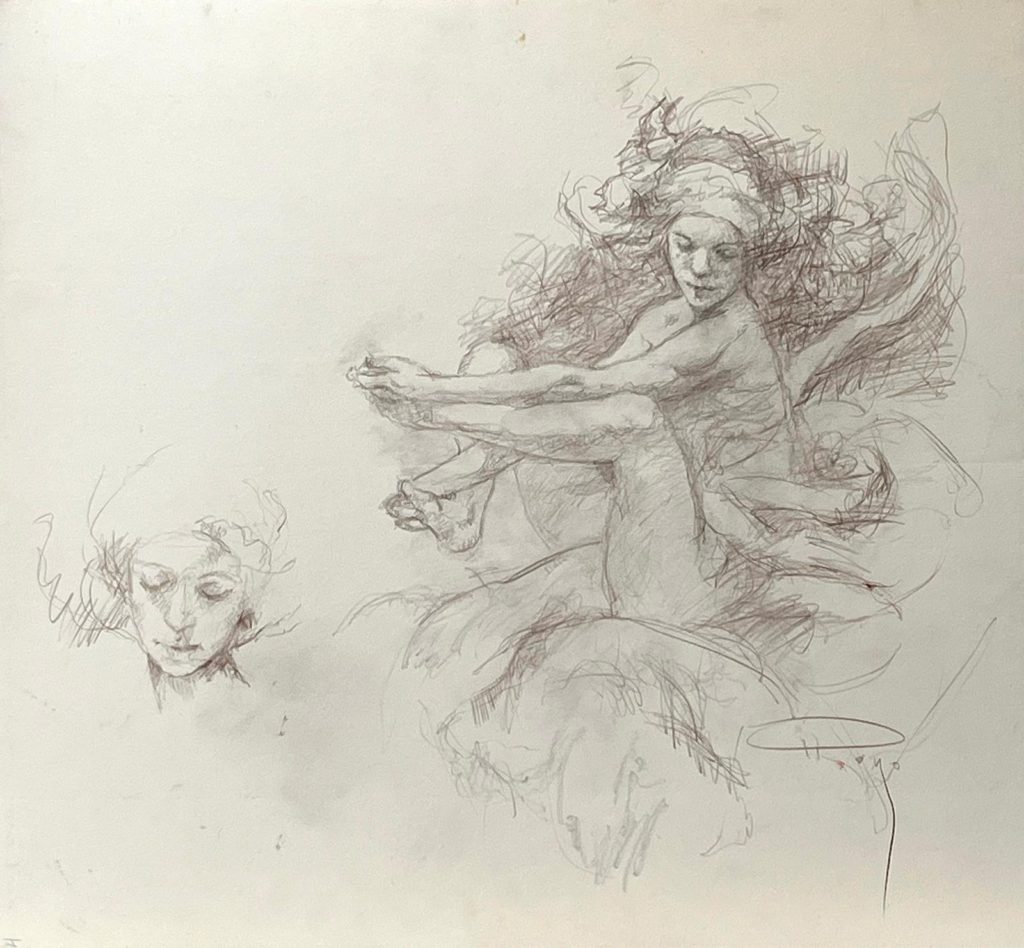 Jose ROYO- Ingravido Sketch pencil on paper 40cm x 60cm available from RRFA