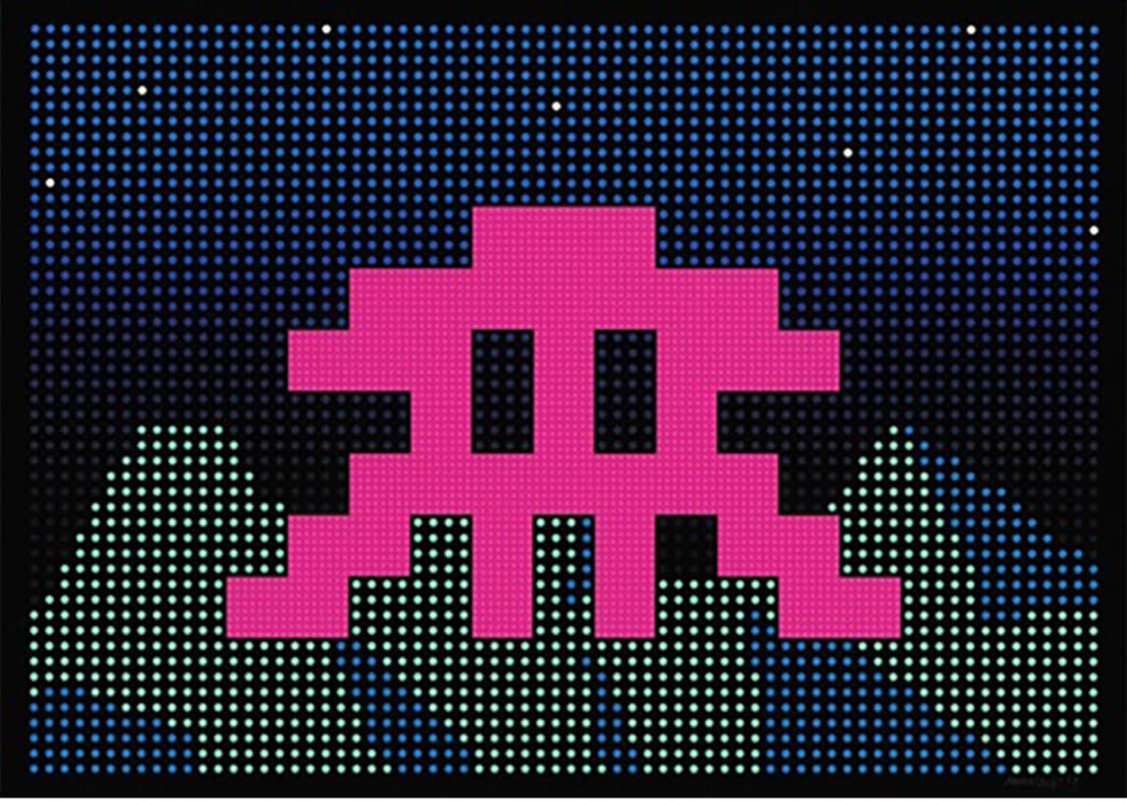 Invader - L.E.D. ScreenPrint 50 x 70cm Edition of 100 + 10 AP + 2 HC + 2 PP available from RRFA