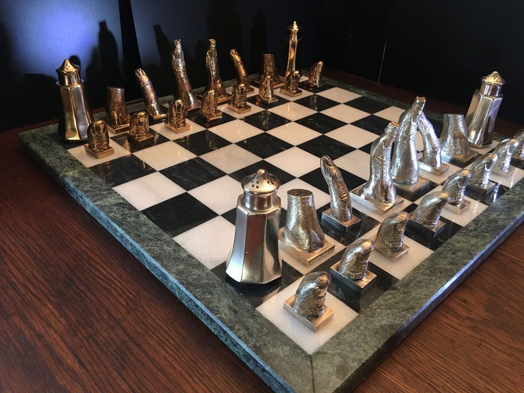 Salvador Dali Chess set made with casts of his fingers