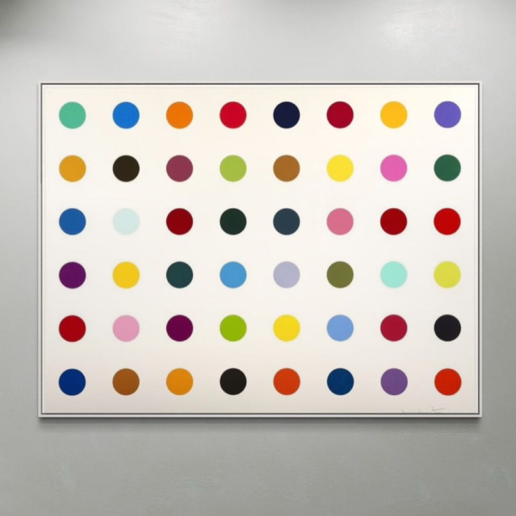 Damien Hirst FLUOROIODOBENZENE Spots print now available from RRFA