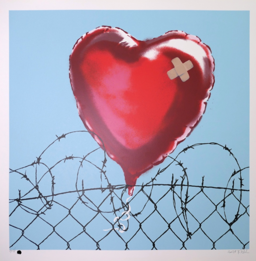 BANKSY rare printwork Love Hurts available from RRFA