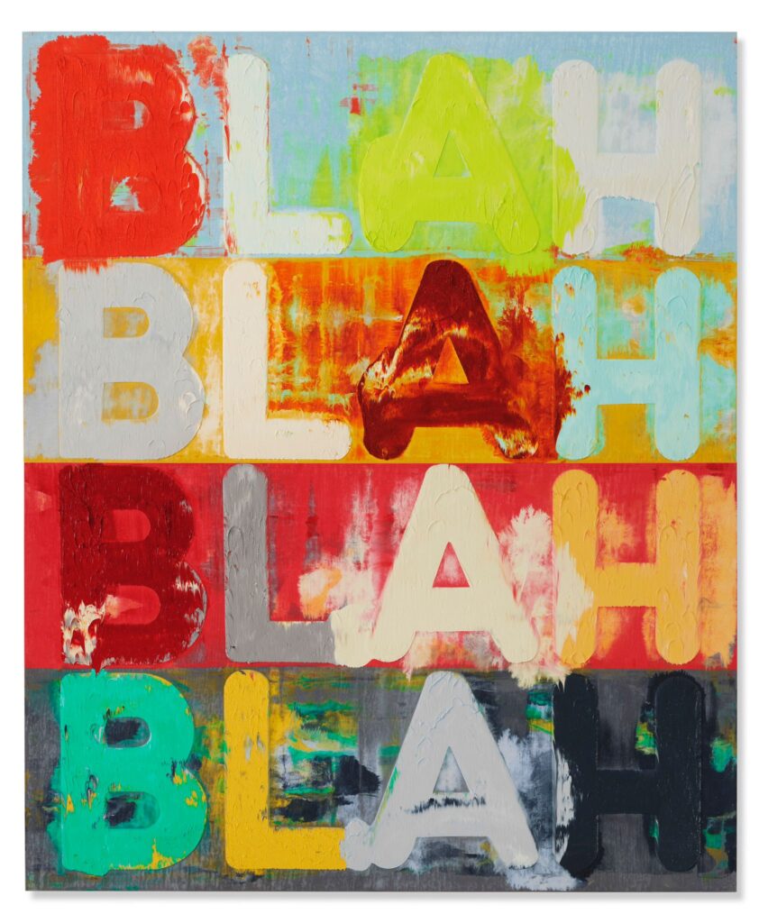 BOCHNER- Blah, Blah, Blah Oil on Velvet 2015 FULL