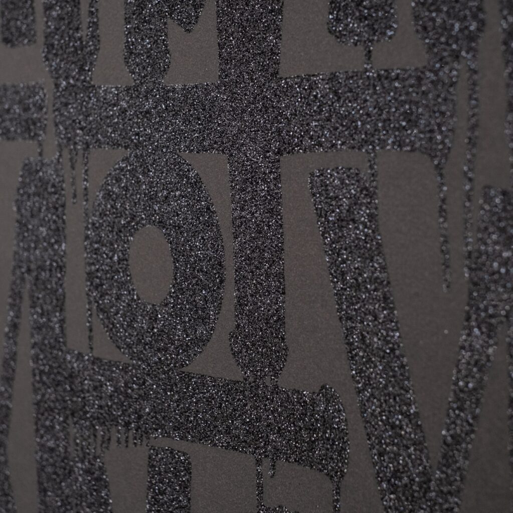 RETNA- Even The Heart Black on Black and White Pair WALL MOCK