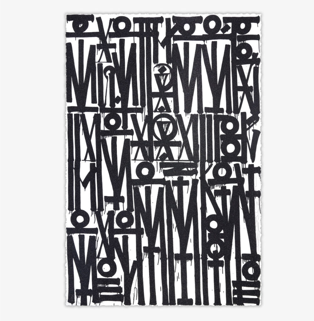 RETNA- Even The Heart Black on Black and Black on White Pair WALL MOCK