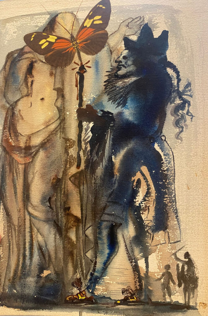 Salvador Dali- Eh Bien, et toi” from “Le Tricorne (1952) watercolor