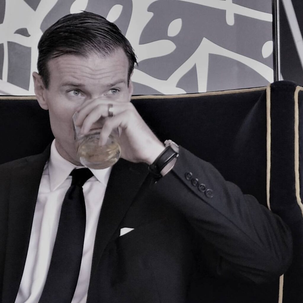 Reed V. Horth, Mad Men cocktail in hand, Toronto