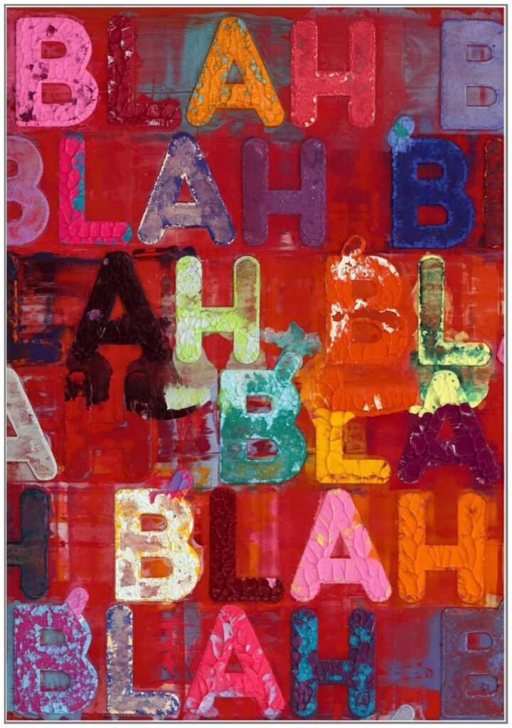 Mel BOCHNER- Blah Blah Blah MB6841 in deep reds.