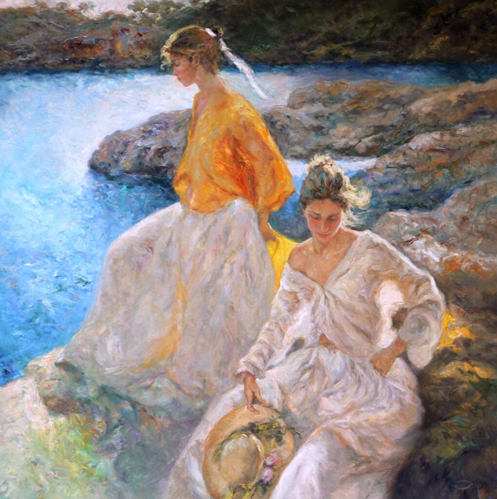 Jose ROYO Seaside Painting- At the Cove. now available from RRFA