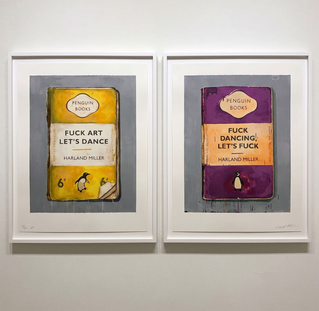 HARLAND MILLER printworks Fuck Art Lets Dance 2011 framed on a wall