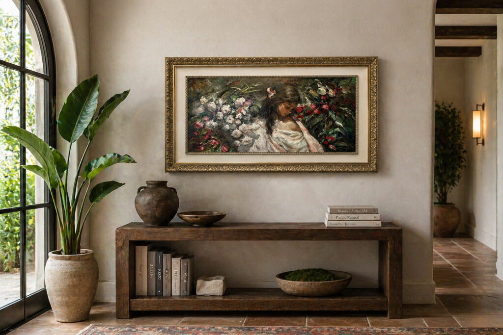 Jose ROYO- Entre Flores original oil on canvas painting from 2011 now available from RRFA