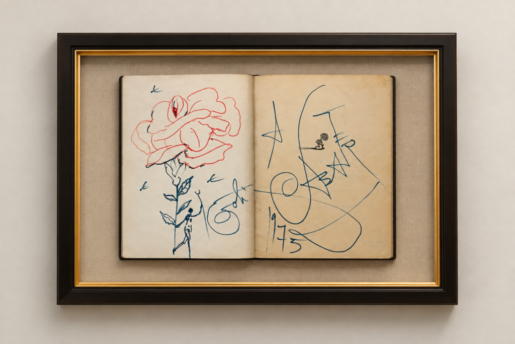 DALI- Rose with Female Figure, 1975 FRAME MOCK