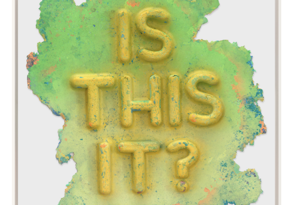 Mel Bochner's "Is This It?" Cast and pigmented paper (one-off) available from RRFA